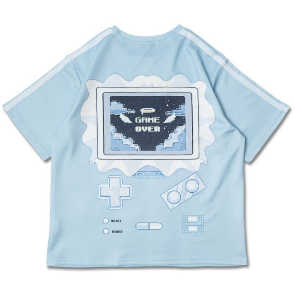 NEW ACDC RAG -Game Over Jersey Pastel Blue Oversized Tee